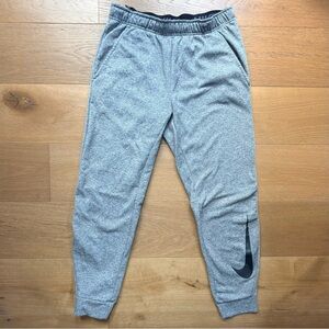 Nike Sweatpants Dri-Fit Joggers Big Swoosh Athletic Gray Men's Medium EUC